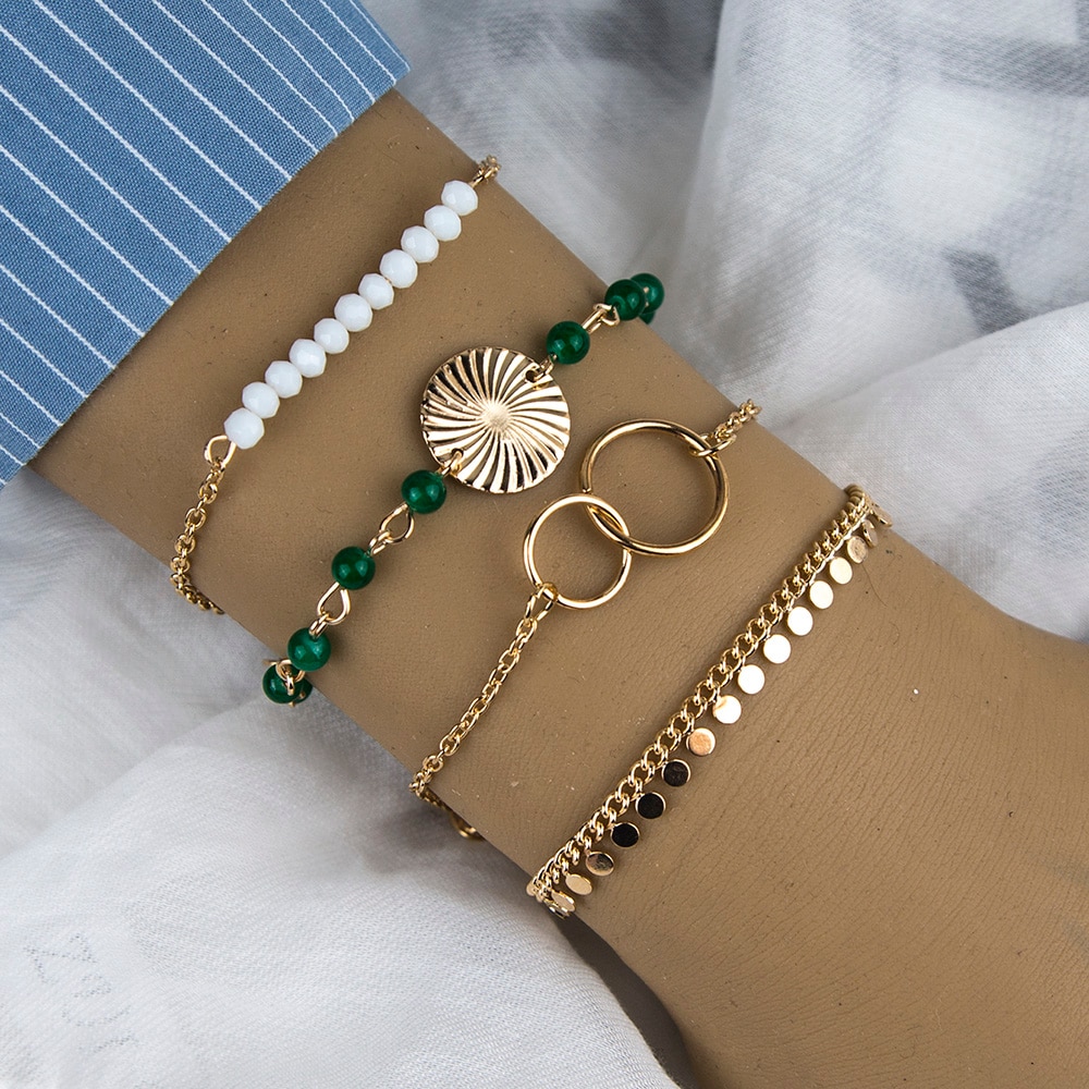 Women's Geometric Bracelets And Bangles Set